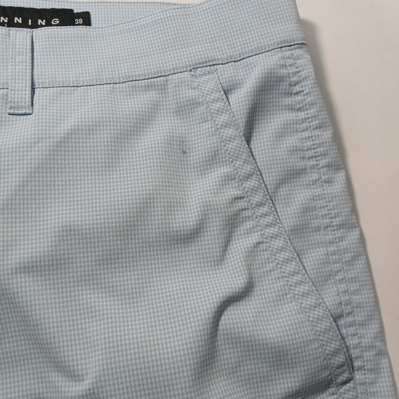 DUNNING Golf Shorts Performance Stretch Lightweight Size 38 Blue/White Checkered - Picture 3 of 8